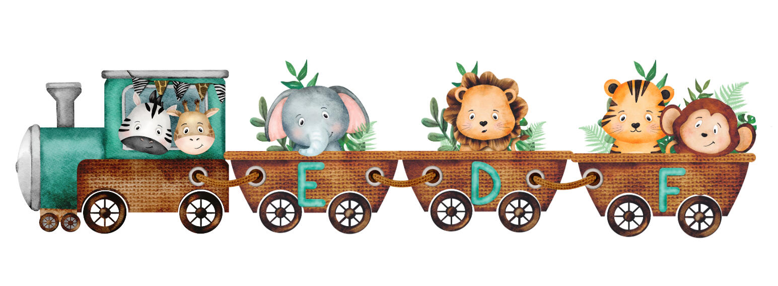 Train - Teal Letters